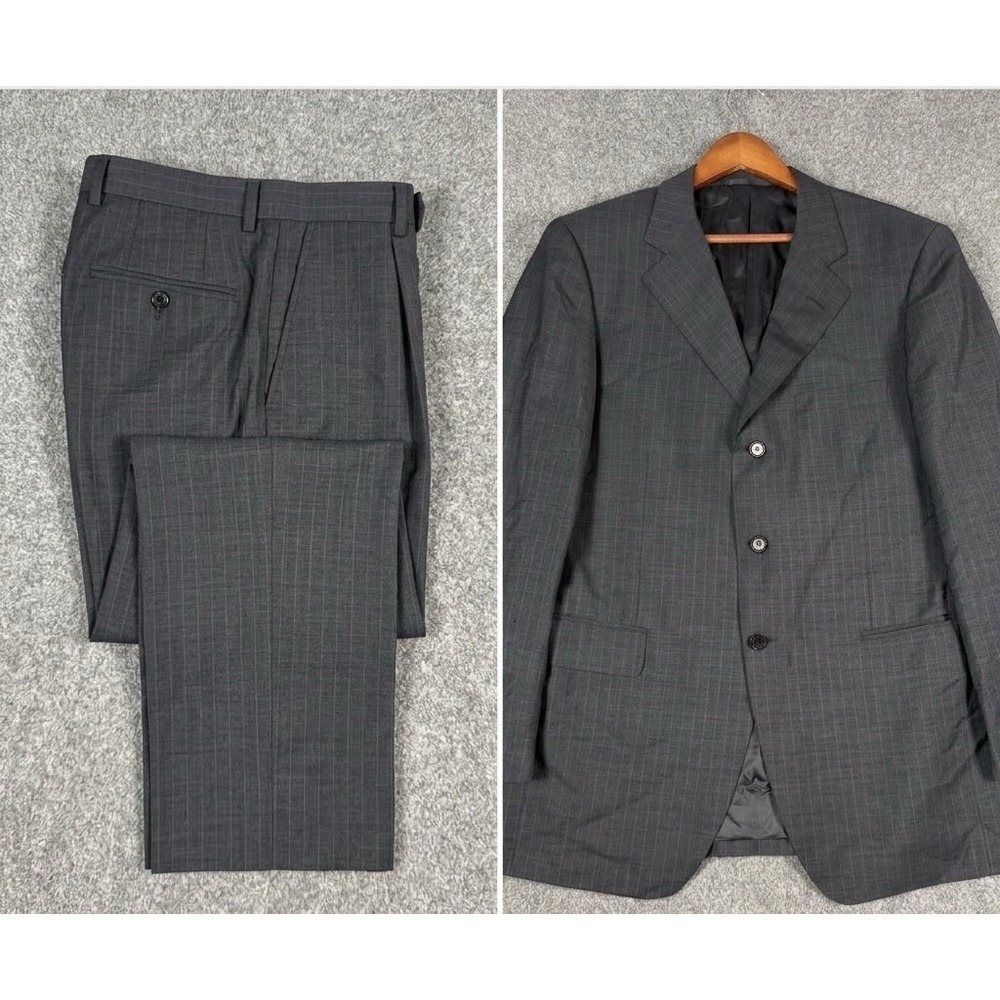 Raffaele Caruso Ermenegildo Zegna Wool Mohair Suit Mens 44R 37x31 Gray Italy